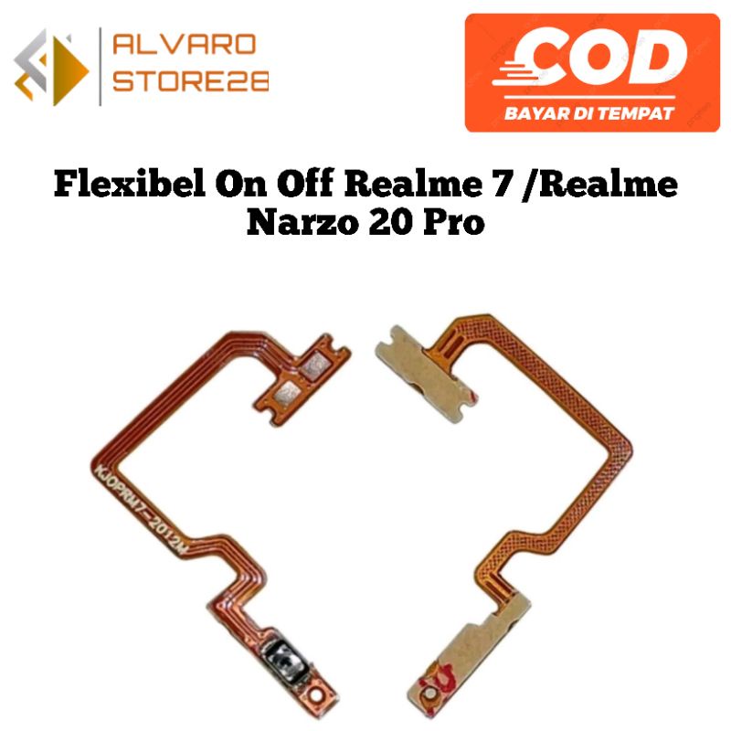 Flexible Flexibel On Off Realme 7 | Realme Narzo 20 Pro - Fleksibel Tombol Power On Of Original