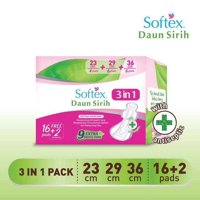 SOFTEX Maternity 45cm 10s&amp;20s / Celana Menstruasi Extra Size / Softex Daun Sirih