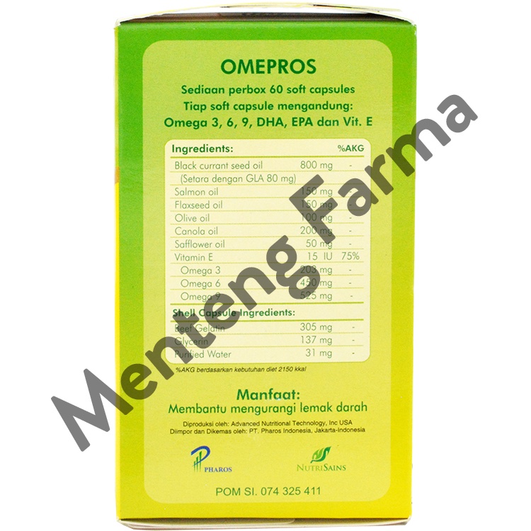 Omepros 60 Soft Capsules - Suplemen Kesehatan Penurun Kolestrol