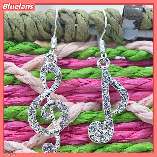 Bluelans Women Fashion Music Note Elegant Silver Color Jewelry Charm Hook Earring