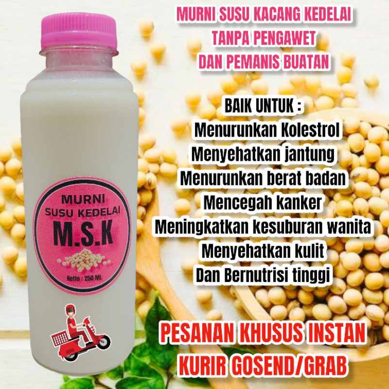 MSK Murni Susu Kacang Kedelai Tanpa Pengawet Dan Pemanis Buatan / Soya Milk Original / Susu Kedele