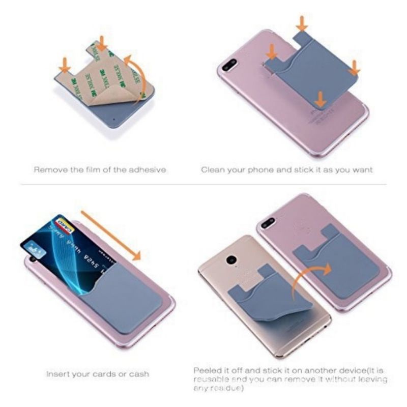 HOLDER KARTU HP TEMPEL / TEMPAT KARTU HP/ STICKY CARD HOLDER
