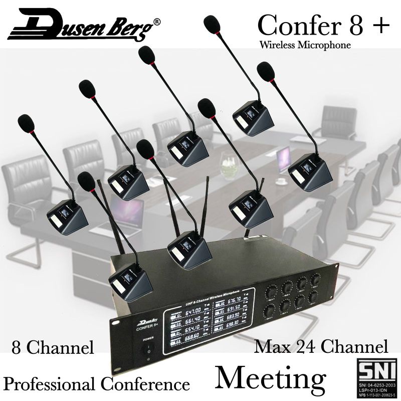 Paket Sound Meeting Portable Dusenberg 8 Mic Meja Wireless 2 Handheld