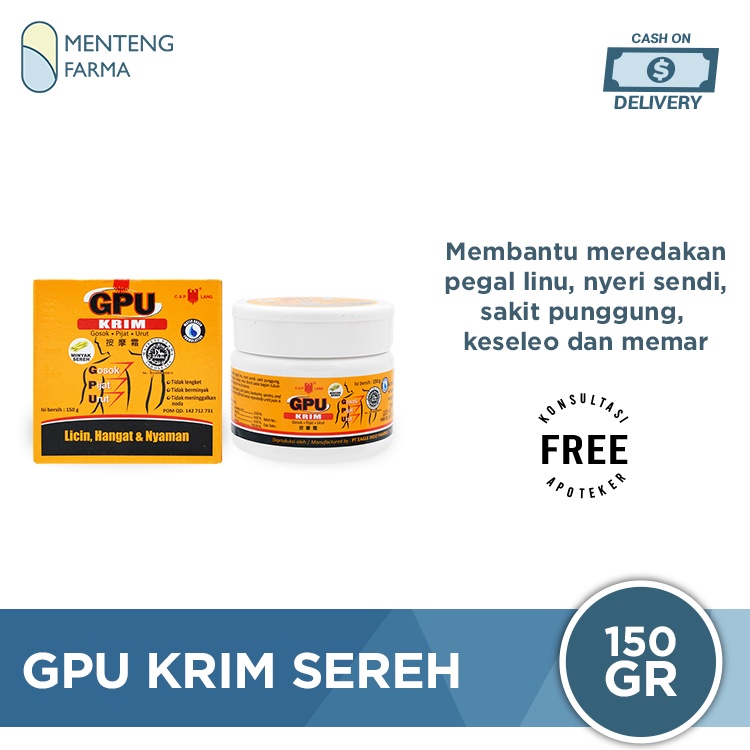 GPU Krim Sereh 150 Gr - Krim Urut Tidak Lengket dan Berminyak