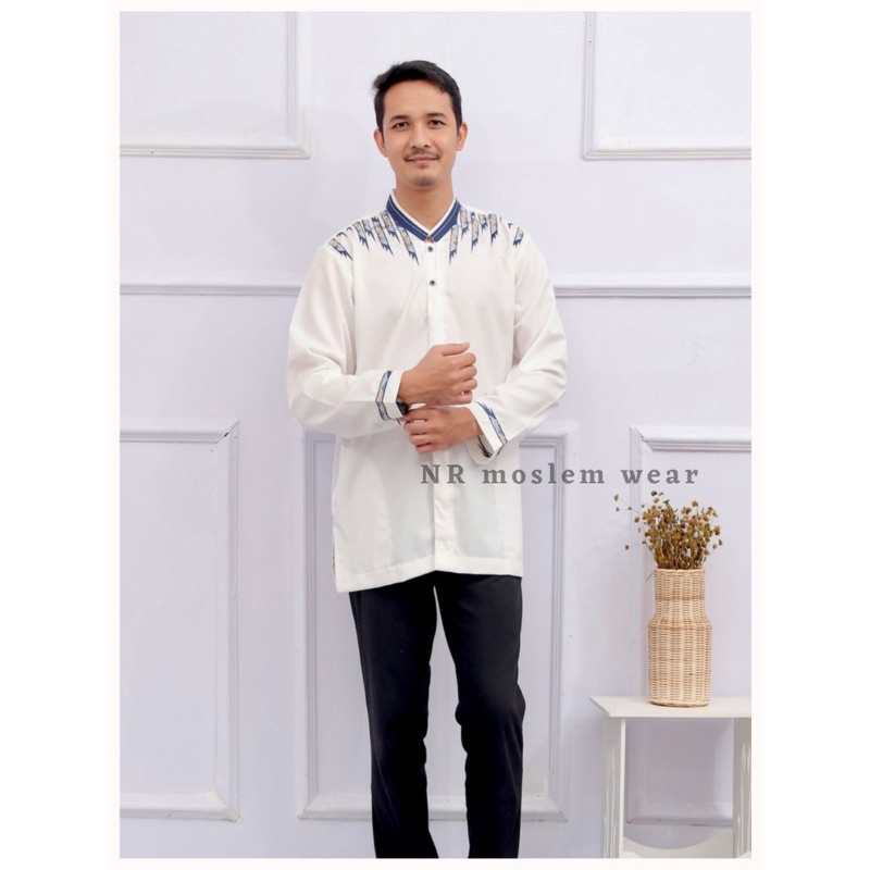 BAJU KOKO PUTIH ARRAHMAN LENGAN PANJANG / BAJU KOKO DEWASA /  kode ALM-ARK