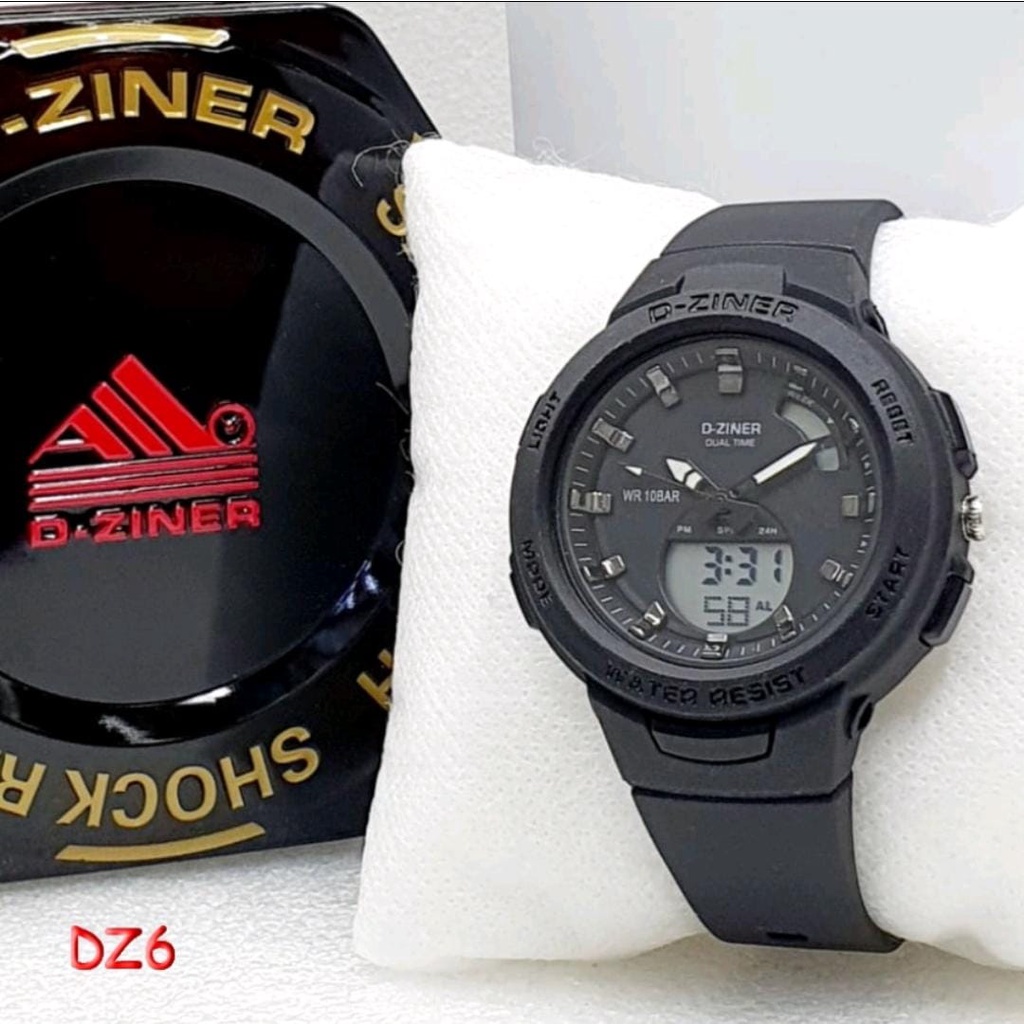 JAM TANGAN WANITA D-ZINER 8260 ORIGINAL ANTI AIR JAM TANGAN DZINER BABY-G BSA B100 DIGITAL ANALOG DUAL TIME RUBBER SPORTY ANTI AIR