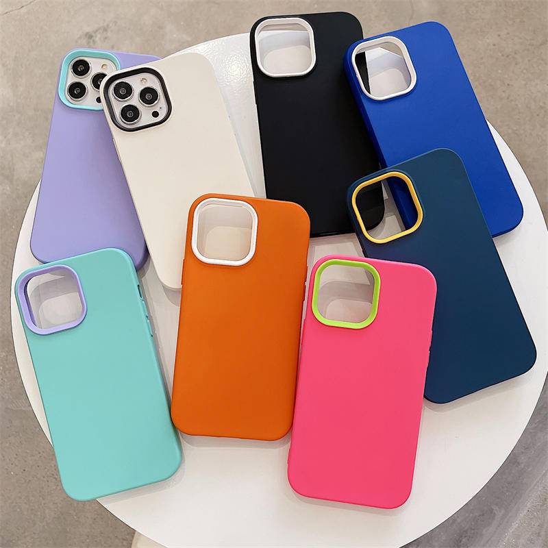 3 in 1 Case Bumper Silikon Warna Permen Untuk iPhone 11 Pro MAX X XS MAX XR 7 8 6 6S Plus SE 2022 2020
