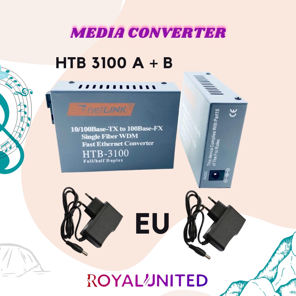 Media Converter FO HTB-3100 10-100 Mbps Single Core Fiber Optik ASLI BERKUALITAS