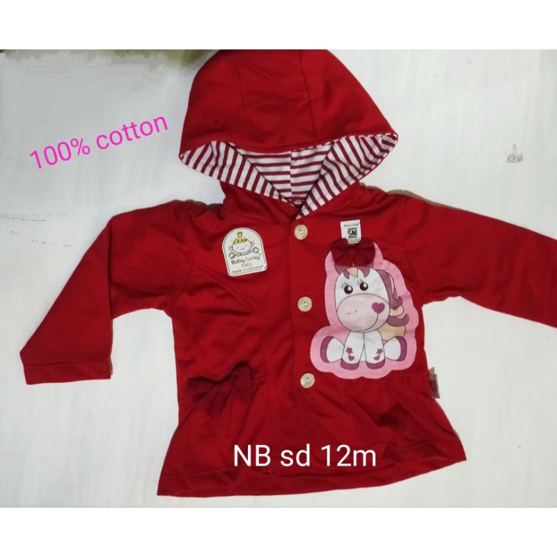 BB LUCKY JAKET BAYI BABY GIRL CEWEK  0 - 12M KATUN LEMBUT