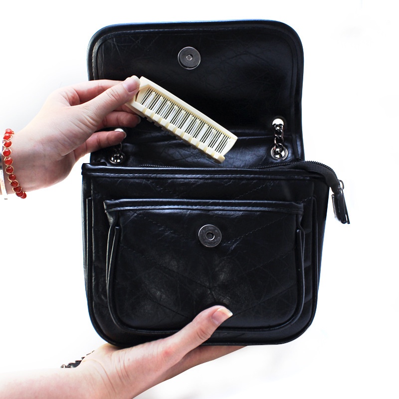 1pc Sisir Rambut Lipat Portable Anti Statis Kepala Ganda