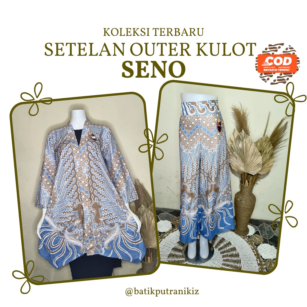 Terbaru (COD) Baju Batik Vest Outer Setelan Wanita Celana Mewah Murah Exlusive Modern Terlaris