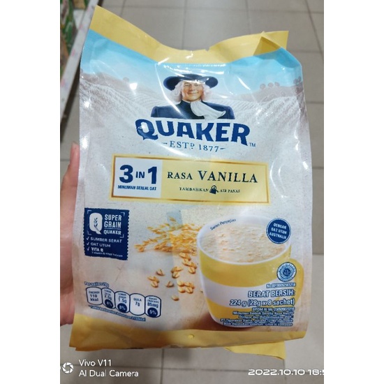 

Quaker 3in1 rasa vanila 224gr (8sachet x 28gr) minuman sereal oat rasa vanila