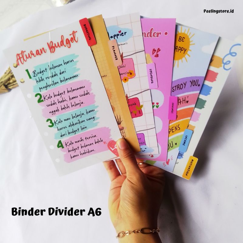 

PEMBATAS | DIVIDER BINDER MOTIF | Kertas Pembatas Binder A6/Divider Motif A6 (6 Ring)