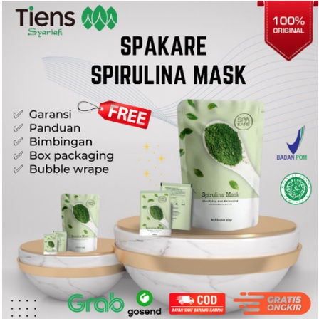 SPAKARE SPIRULINA MASK TIENS MASKER WAJAH ORIGINAL NEW PRODUK SPA KARE SPRILUNA SPRILULINA SPIRULIA 
