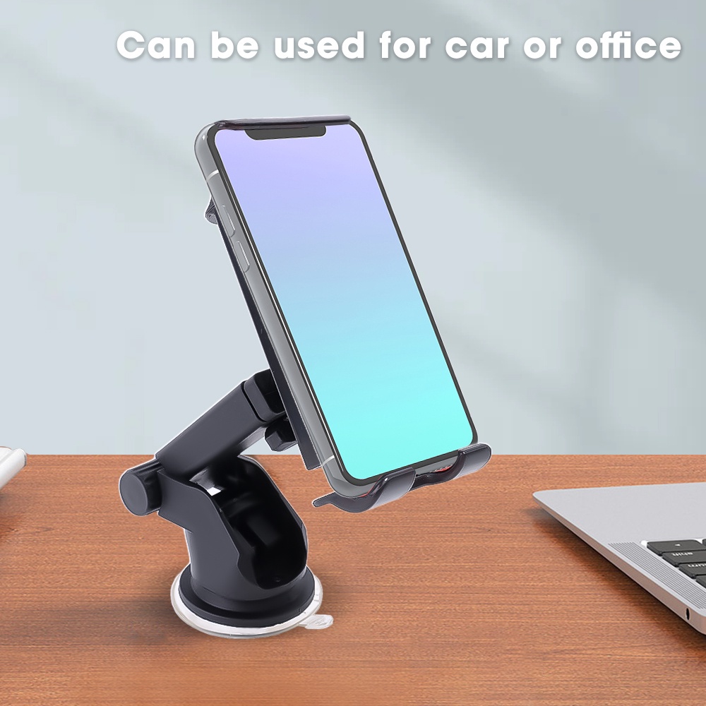 Bracket Stand Holder Handphone / Tablet Universal Rotasi 360 Derajat Adjustable Dengan Suction Cup Untuk Mobil