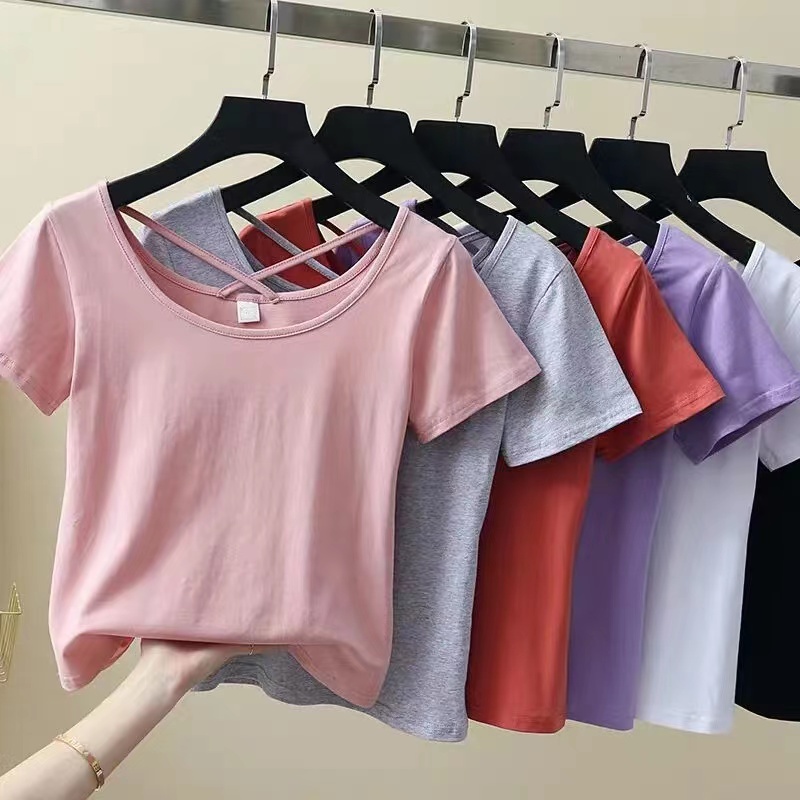 Monica Kaos polos lengan pendek | kaos polos v.neck | kaos polos wanita | kaos dalaman