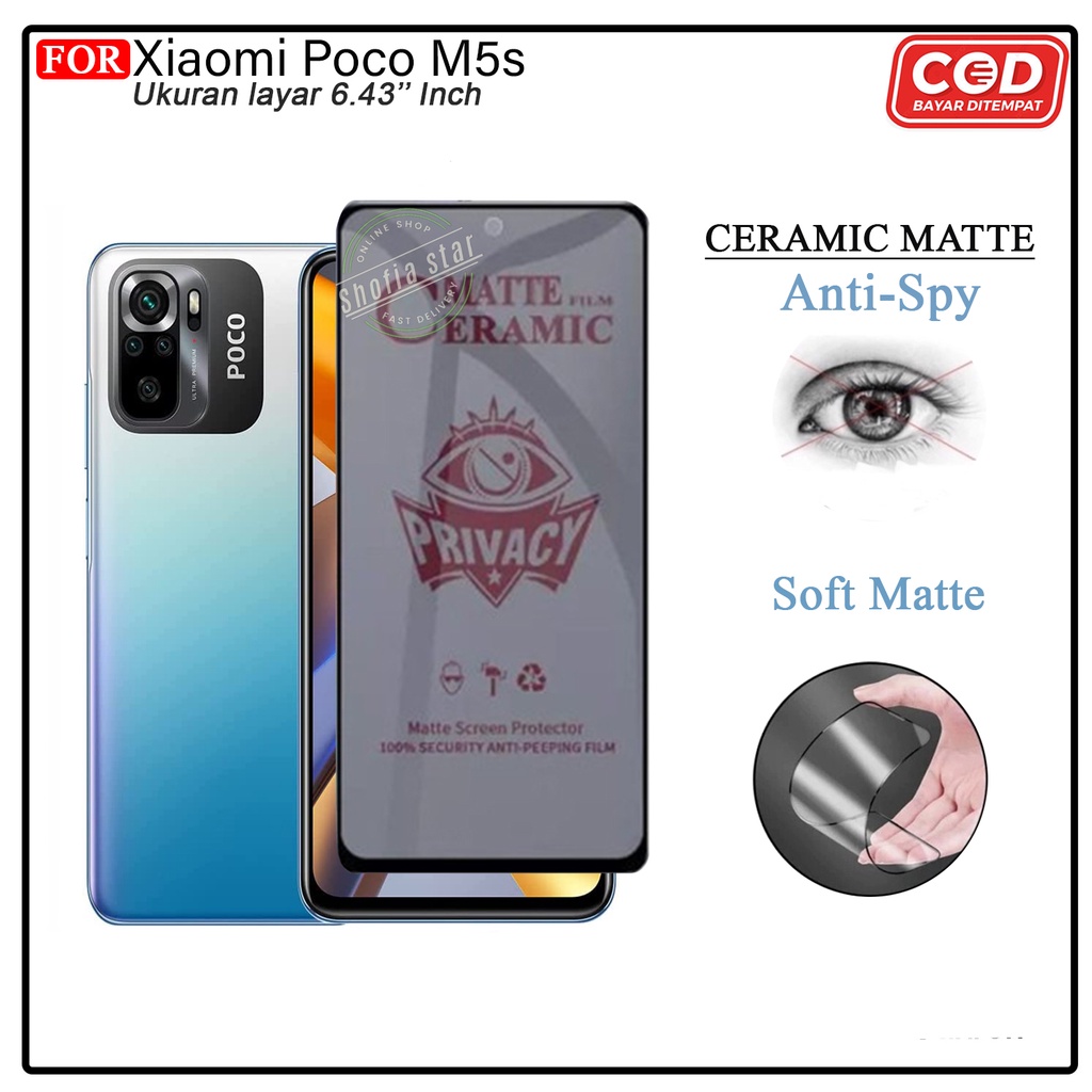 Tempered Glass Ceramik Blue Light Xiaomi Poco M5 Poco F5 M5s X5 5G Anti Gores Anti Radiasi Full Cover