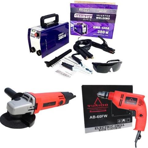 OJ655 PAKET TUKANG LAS MESIN LAS LISTRIK 400W MESIN BOR TANGAN LISTRIK
