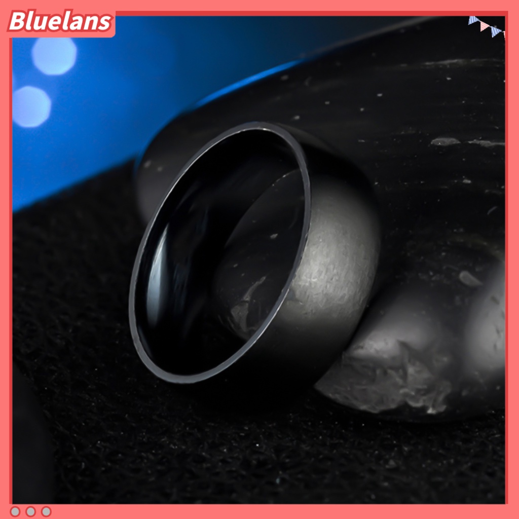 Bluelans Ring Wide Band Creative Titanium Steel Solid Color Jewelry Accessories for Men