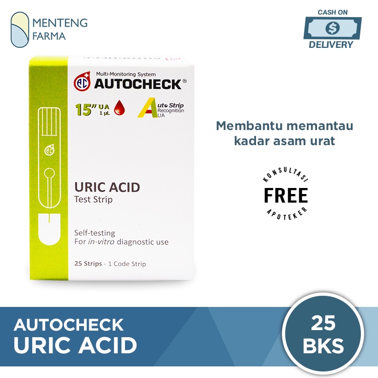 Strip Autocheck Uric Acid Isi 25 Strip - Alat Tes Strip Asam Urat