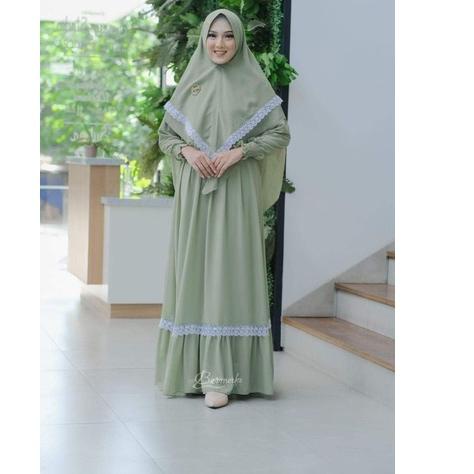 Menarik GAMIS CERUTY RENDA PUTIH BY BERMERKS