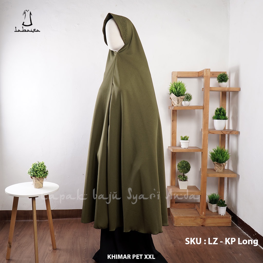 Khimar Syari Jumbo Pet Antem XXL 130 x 145 Ity Crepe - Labasa Ori | Bergo Syari Jumbo