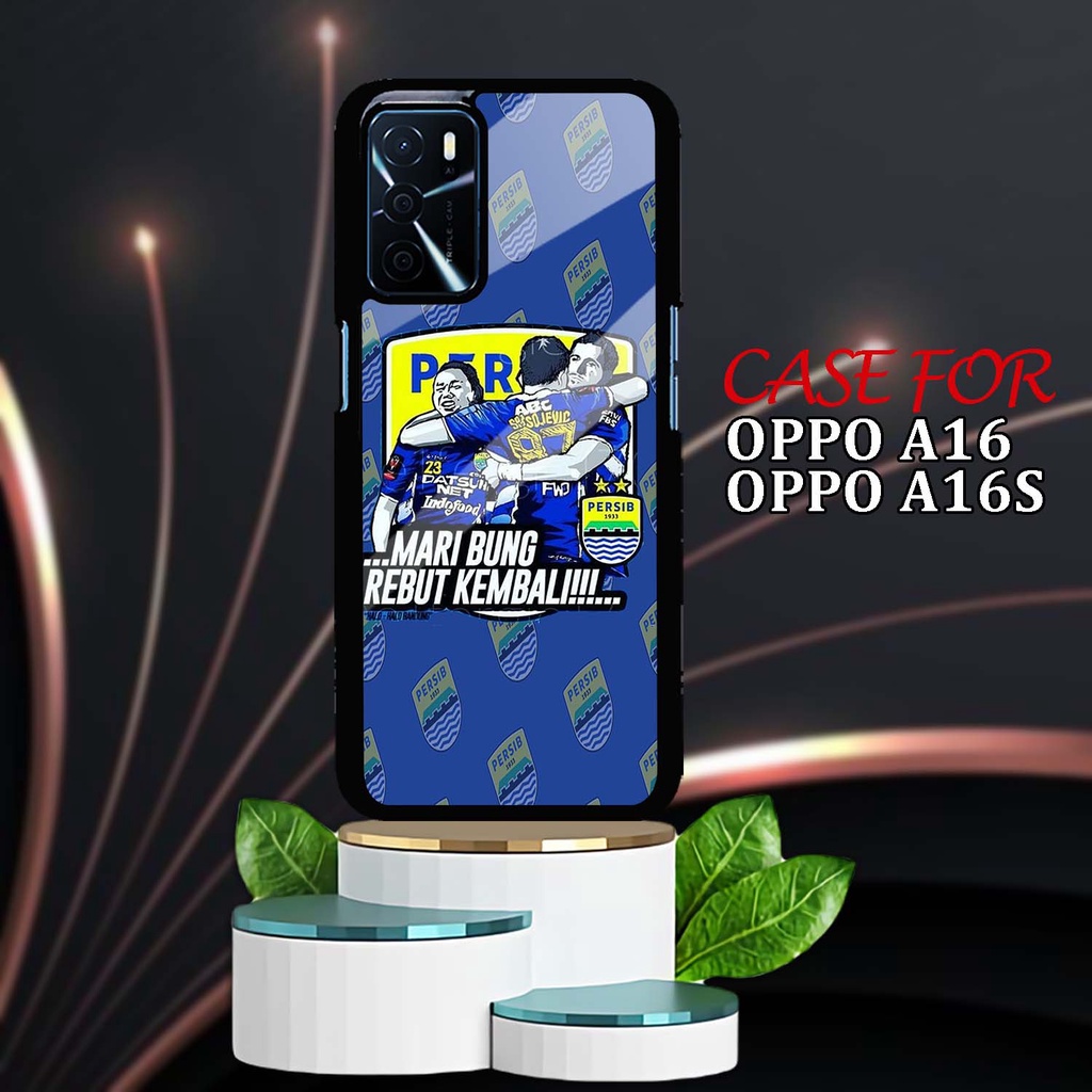 CASE GLOSSY OPPO A16 | CASING HP KILAU Motif Persib