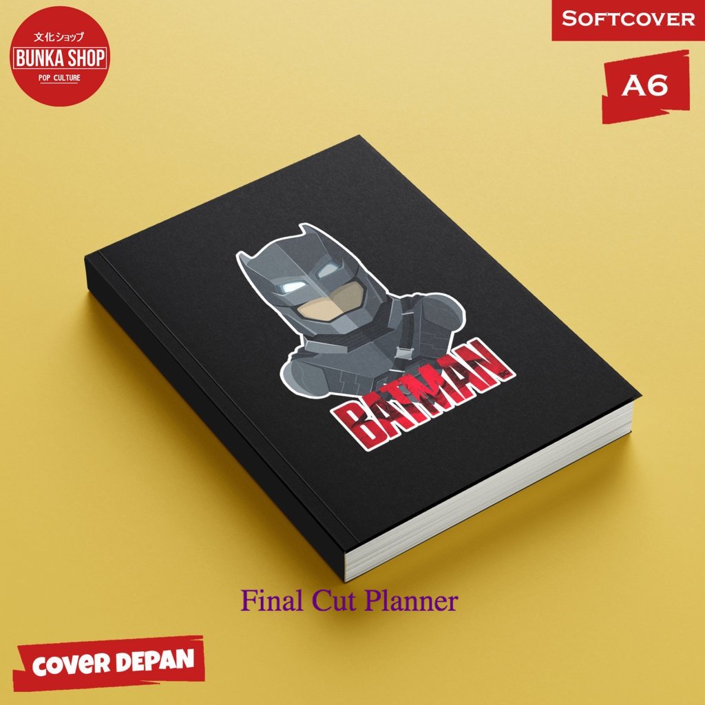 

Buku tulis polos/bergaris Marvel Batman Black Softcover A6 Buku Tulis catatan notes Agenda Planner Jurnal