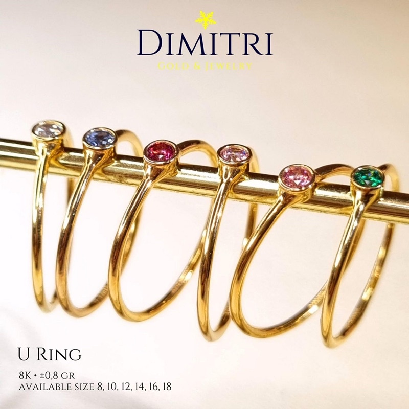 U Ring | Cincin Emas 8K by Dimitri Gold X Bulan Purnama Official