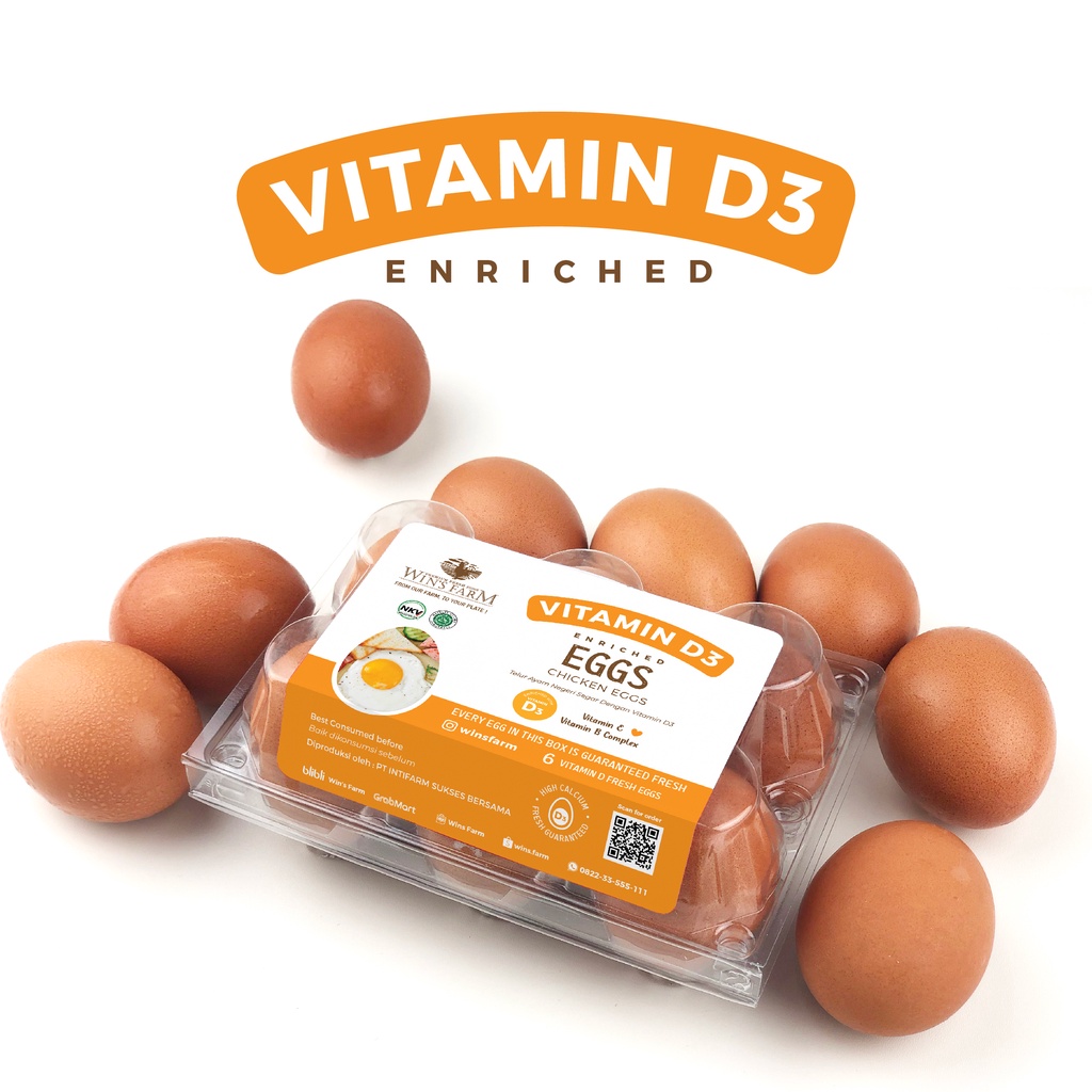 

Wins Farm | Telur Ayam Vitamin D3 isi 6 Butir