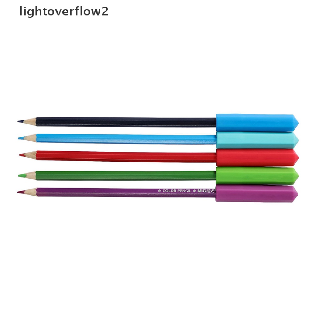 (lightoverflow2) 1pc Mainan Gigit Pensil Silikon Warna Warni (ID)