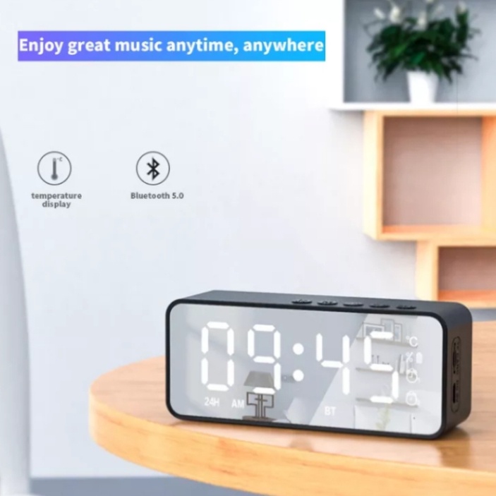 Speaker jam Bluetooth Versi 5.0 + Alarm dan Radio Dengan 2 Variasi Pilihan