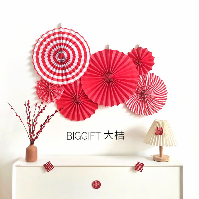 Dekorasi Pesta Paper Fan Set 6 Dekorasi Party Set Merah Putih Hiasan Agustus Natal Ornament Natal Termurah Harga Grosir Termurah