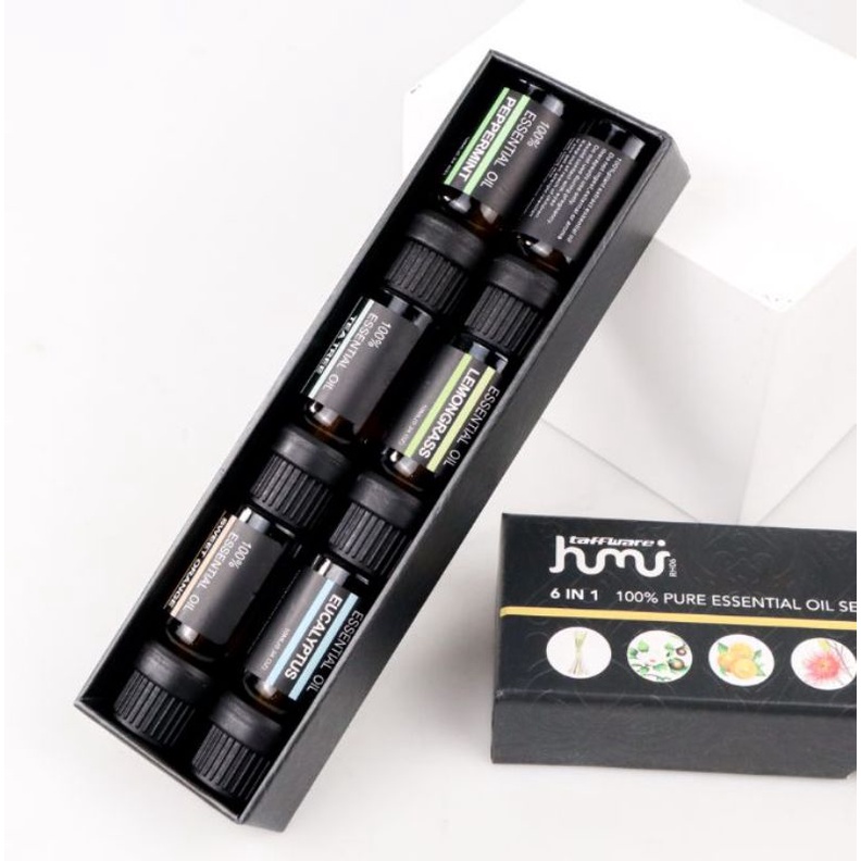 Taffware HUMI Set Pure Essential Fragrance Oils Minyak Aromatherapy Diffusers 10ml 6 ocs- RH-06