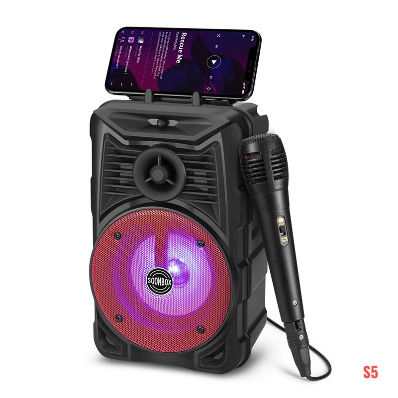 SPEAKER SOONBOX S5 S6 S7 + MIC KARAOKE BLUETOOTH 25CM WIRELESS SPEAKER PORTABLE SPEAKER MUSIC BOX BLUETOOTH