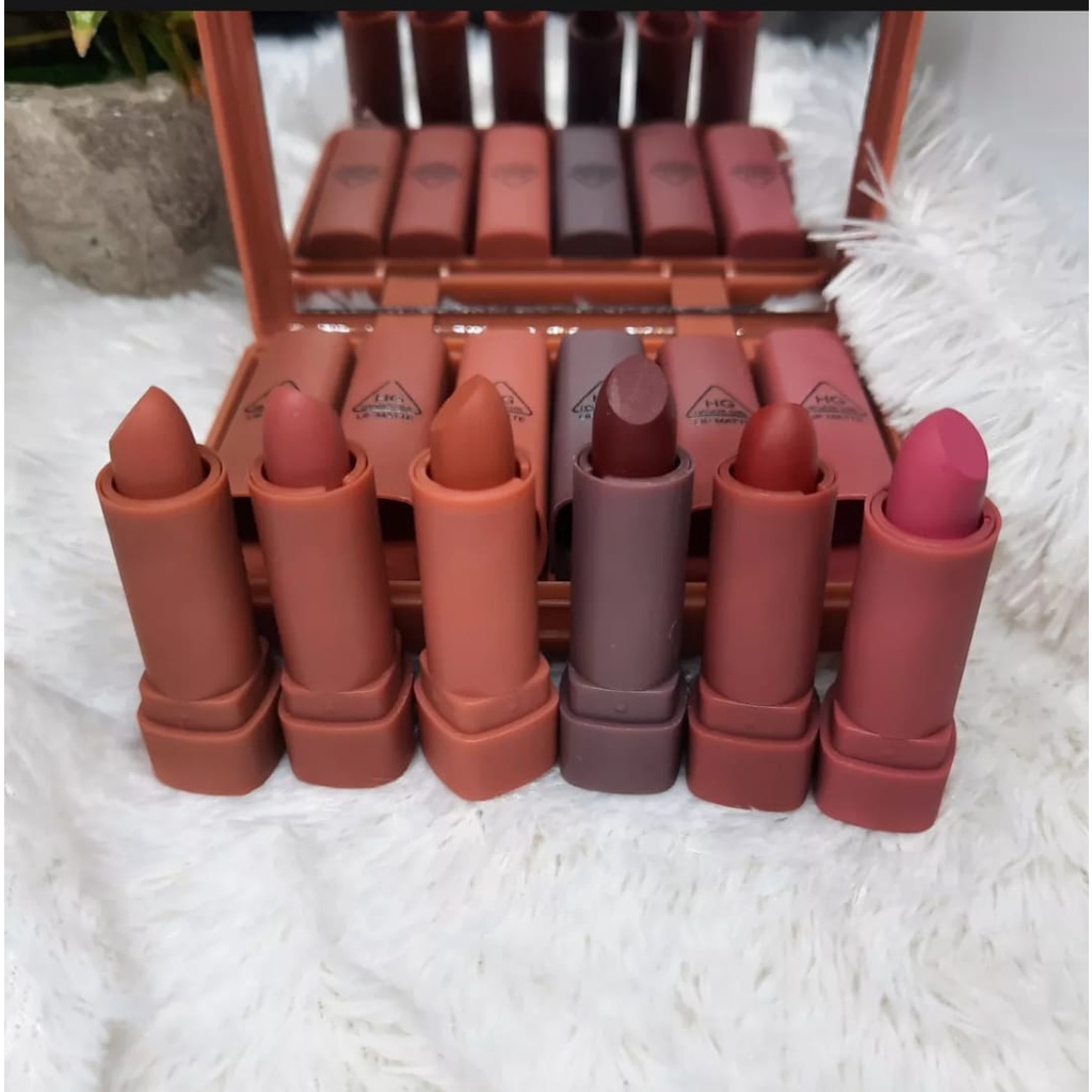 [6 PCS] HASAYA GIRL MINI LIPSTICK NUDE SERIES ( Dapat 1 set + Kaca )