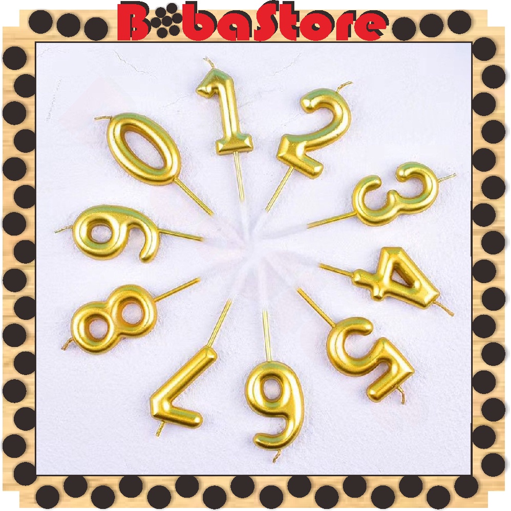 ⭐Bobastore⭐lilin angka 0 -9 gold dan silver / Lilin Ultah emas perak / Lilin Angka ulang tahun nomor