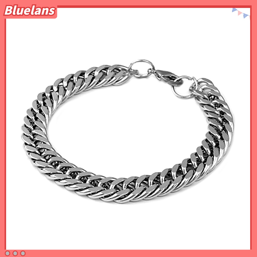 Gelang Bahan Titanium Stainless Steel Gaya Punk Rock Untuk Pria