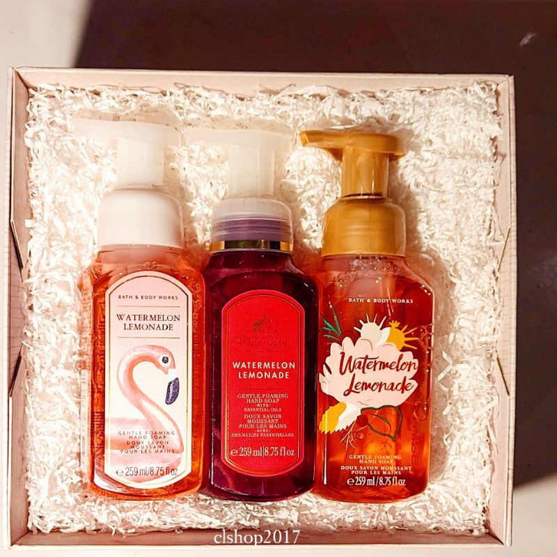 BBW WATERMELON LEMONADE GENTLE FOAMING HAND SOAP GIFT SET PAKET BATH &amp; BODY WORKS