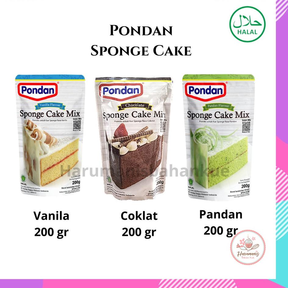 

CODE6n1Mb--Pondan Sponge Cake 200gr Vanila Coklat Pandan