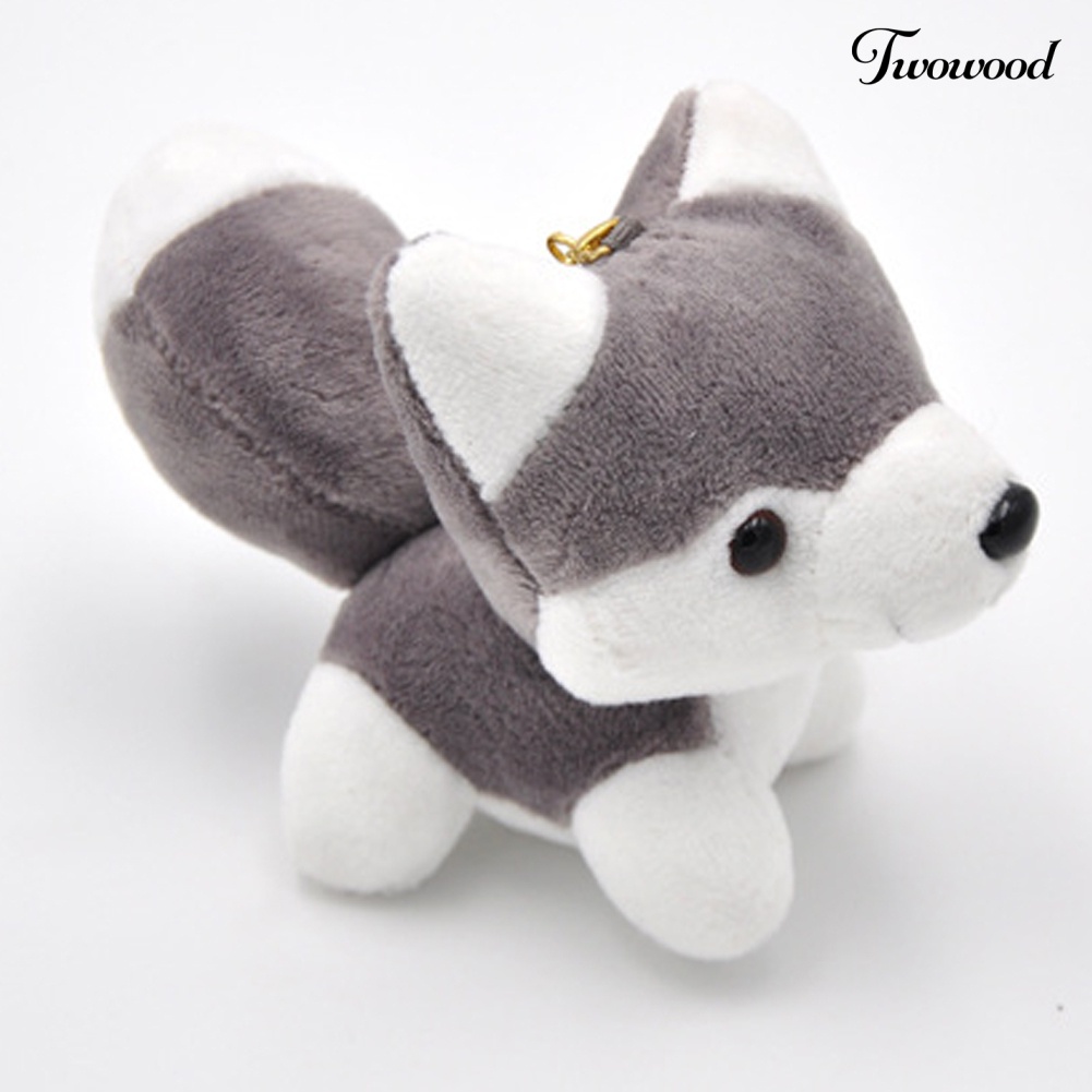Twowood Gantungan Kunci Boneka Anjing Husky Bahan Plush