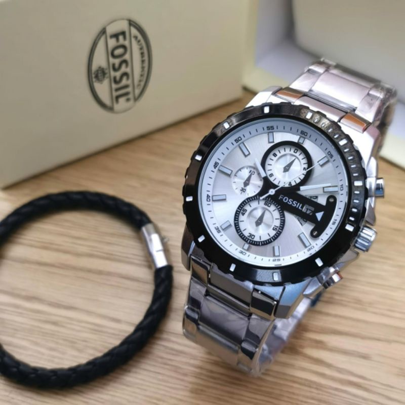 Jam Tangan Fossl Tanggal Aktif Chrono Variasi Pria Terlaris Rantai