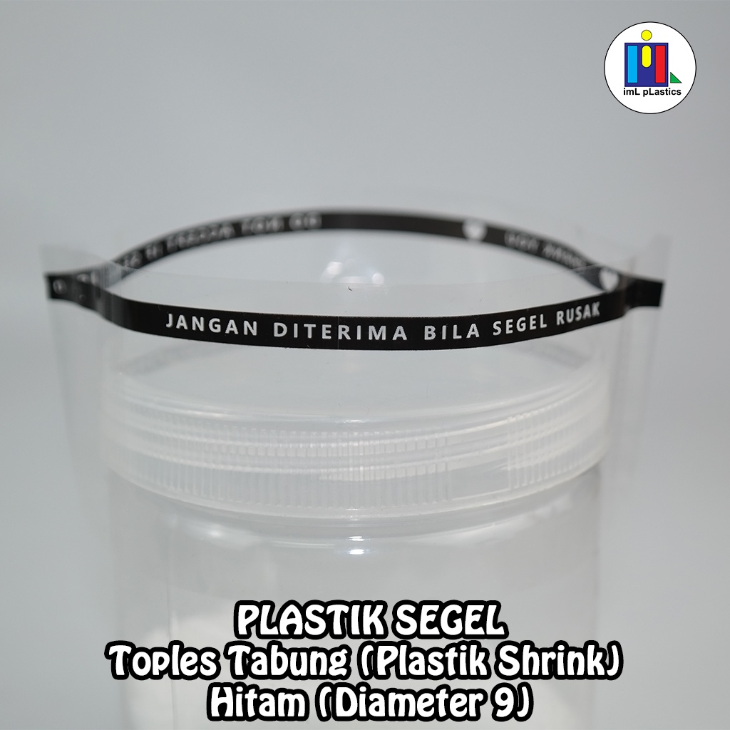 PLASTIK SEGEL TOPLES TABUNG HITAM diameter 9cm - 100pcs