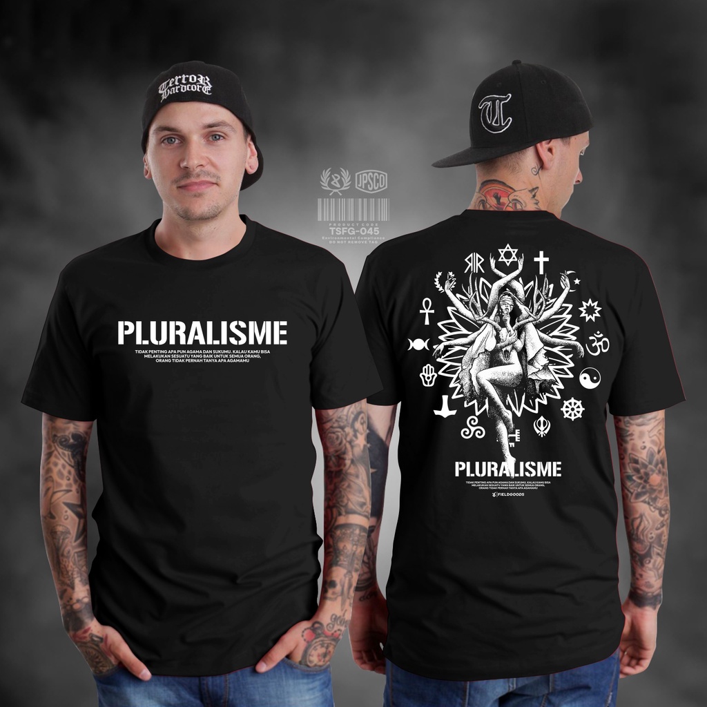 KAOS PLURALISME PAKAIAN PRIA HITAM BUPHOMET KAOS HUMANITY