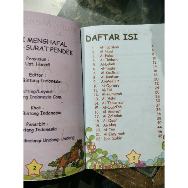 buku mari menghafal surat pendek dalam al qur'an 15x24cm