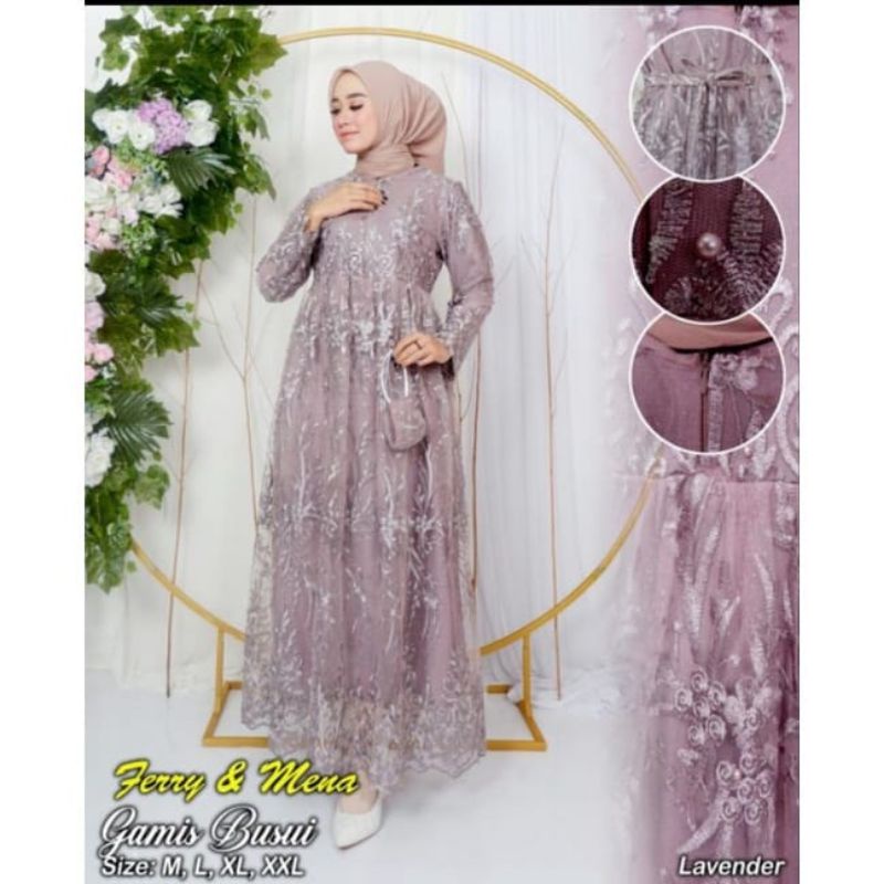 Gamis brokat busui//dress modern kondangan//gamis pesta modern//gamis terlariss//gamis murah//gamis lebaran