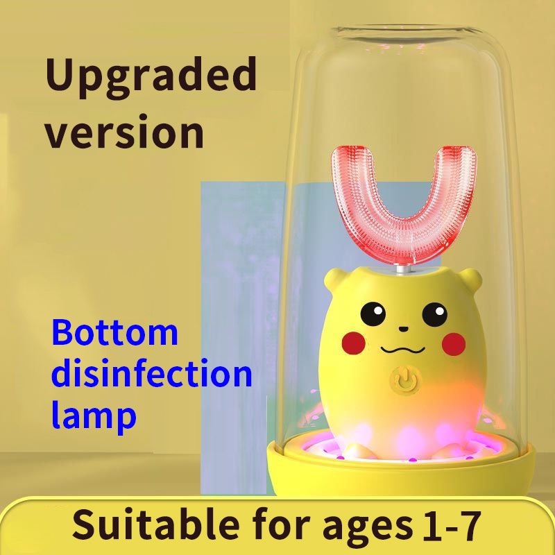 Sikat Gigi Elektrik Anak Pikachu Lucu LED UV-Lampu Antibakteri Anit Air  Baterai Isi Ulang Gratis Piala Obat Kumur  Biarkan bayi jatuh cinta dengan menyikat gigi