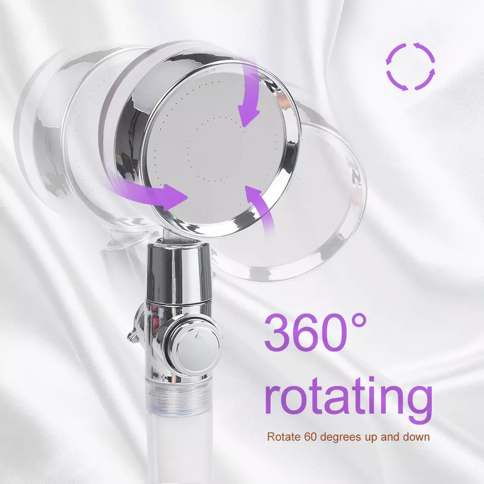 [XOQ] HAND SHOWER TURBO / KEPALA SHOWER KIPAS / FAN SHOWER BALING / SHOWER MANDI HEMAT AIR PUTAR 360 DERAJAT