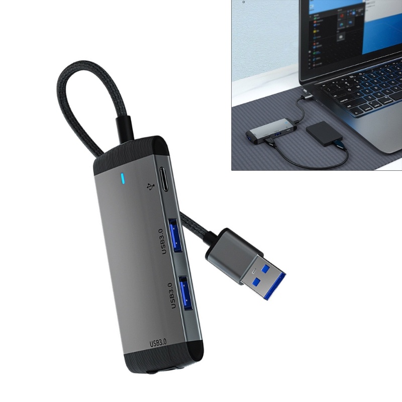 Zzz Hub Splitter USB 3.0 Tipe-C 5Gbps Multifungsi Untuk Laptop