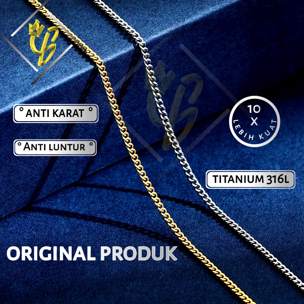 Kalung pria Wanita Anti Karat silver perak putih panjang